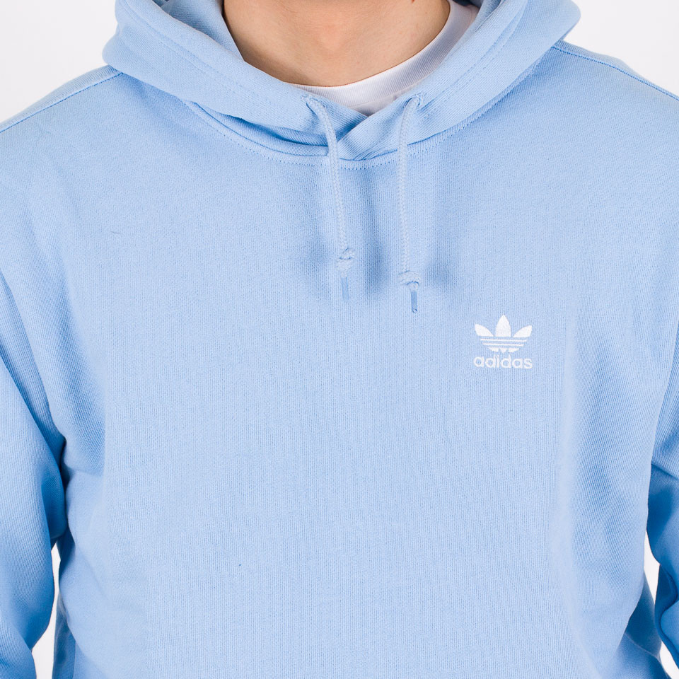 Adidas trefoil discount hoodie clear sky