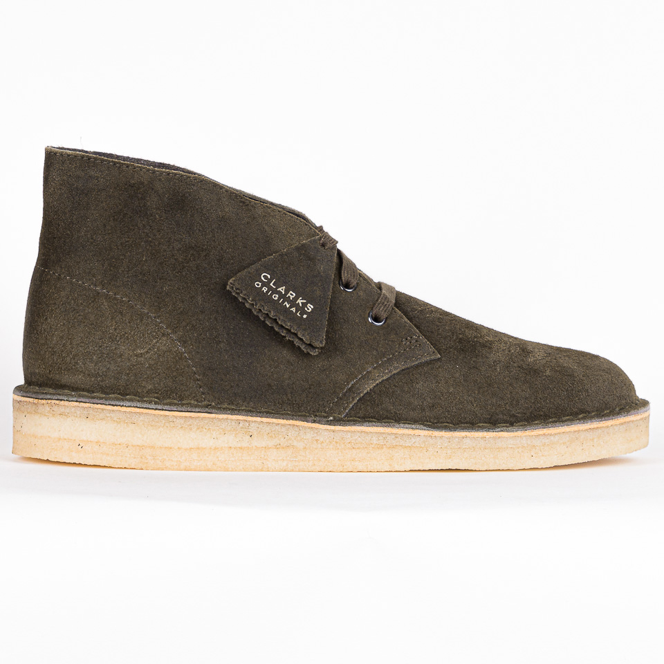 Clarks olive outlet suede