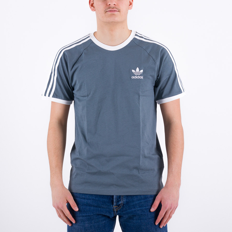 Adidas 3 stripes store t shirt blue