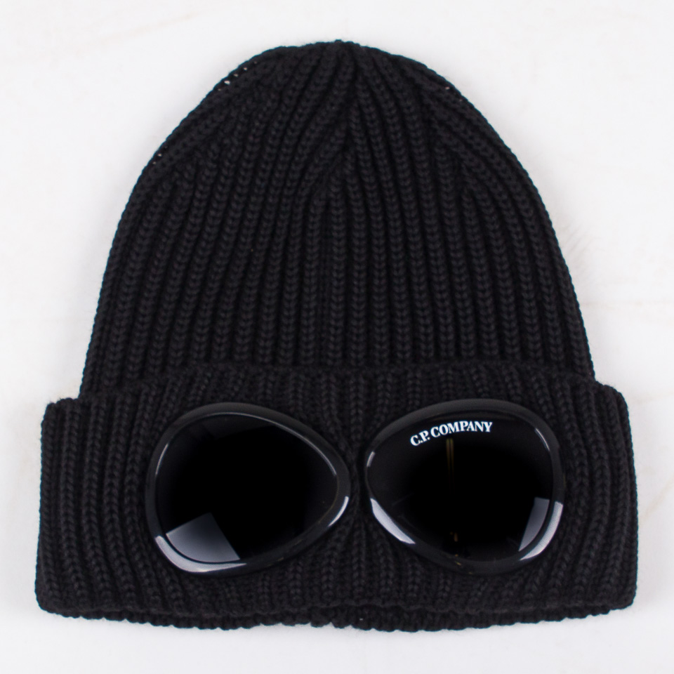 Caps Hats C.P. Company Extra Fine Merino Wool Goggle Beanie The Firm shop