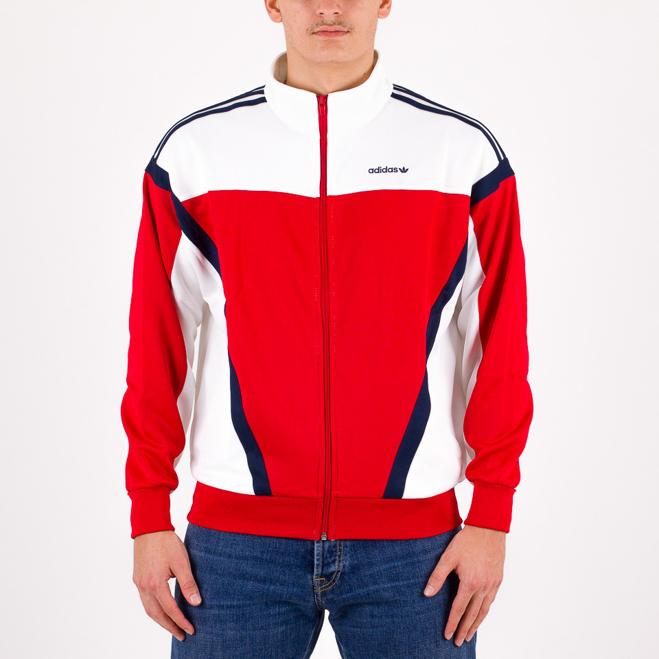 Adidas originals red track jacket online