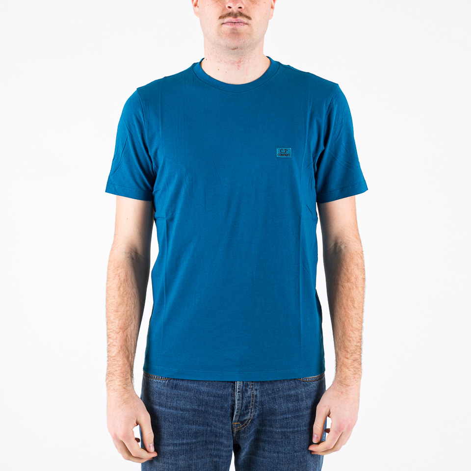 CP COMPANY｜ (Indigo Jersey T-Shirt (18CMTS187A 110056W Indigo Jersey Logo T-Shirt | CPC USCA Online Store