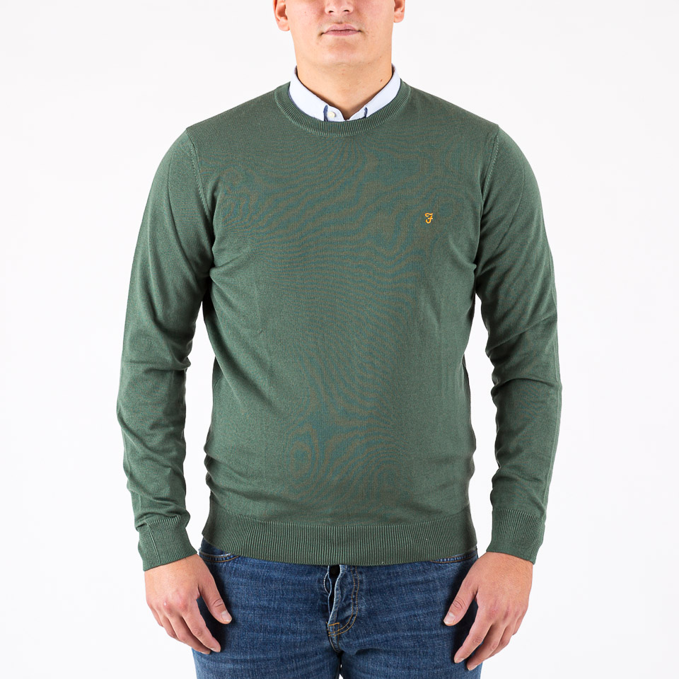 Lyle & Scott Lambswool Blend Crew Jumper, Dark Green Marl