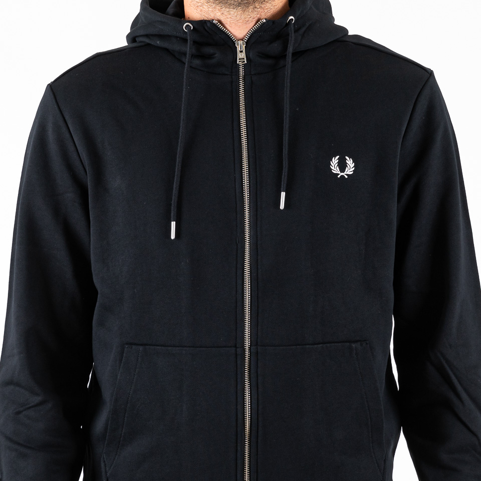 FRED PERRY☆ Hooded Zip Through Sweatshirt BLACK Fred Perry Hooded Zip Through Sweatshirt Black Hoodies