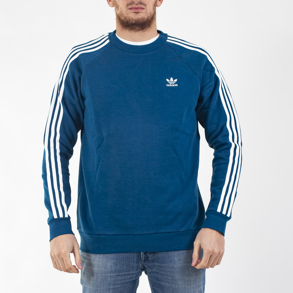 Adidas 3 stripes crewneck sweatshirt hotsell