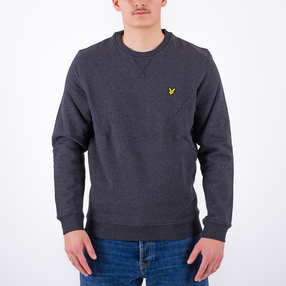 Lyle & Scott Crew Neck Lambswool Blend Jumper Charcoal Marl