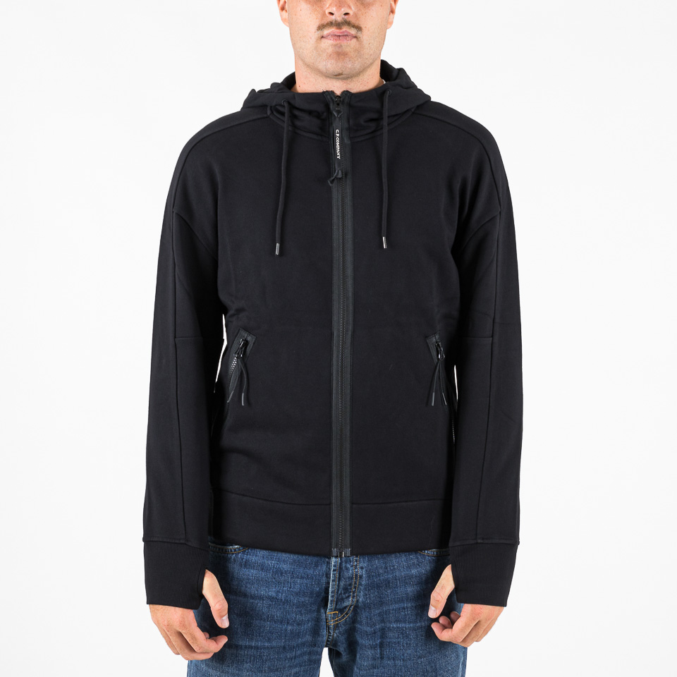 ★C.P. Company★ Diagonal Fleece Hood Black 18CMSS099B110044 Sweatshirts C.P. Company Diagonal Raised Fleece Goggle