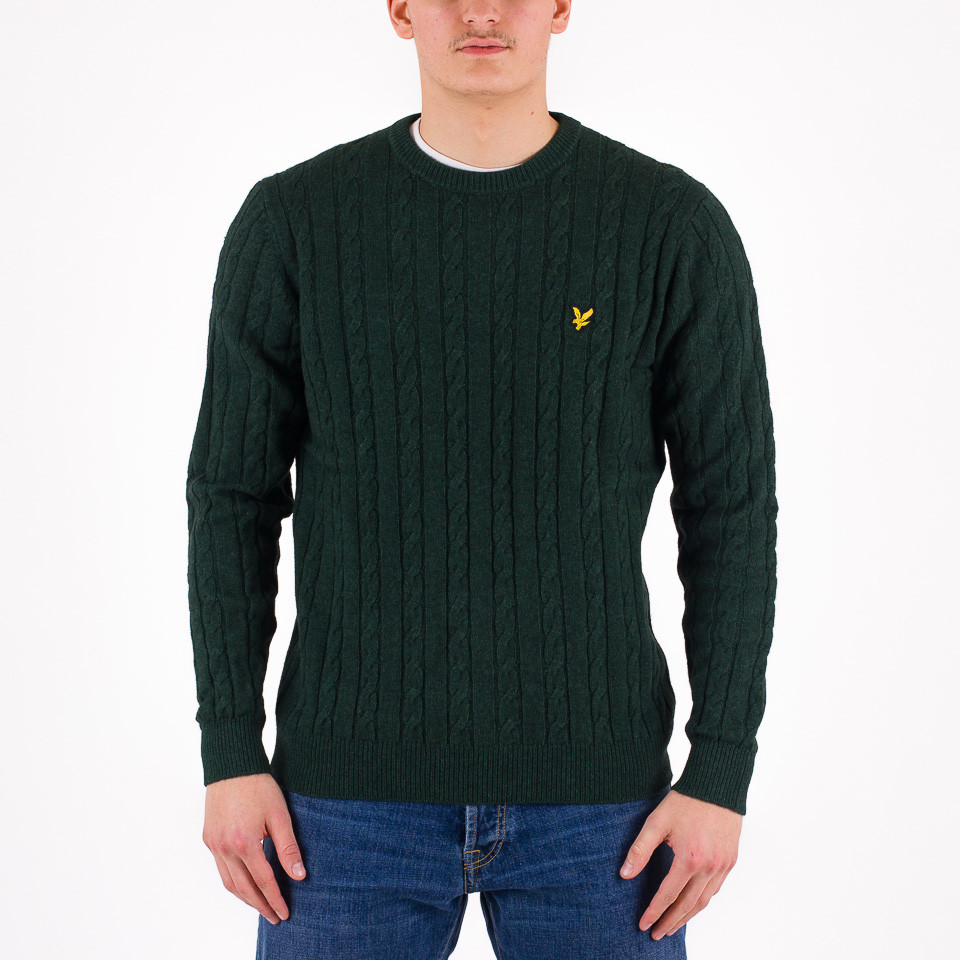 Lyle & Scott Knitwear  Mens Cotton Crew Neck Jumper - Punch Pink Marl -  Just Golf Online