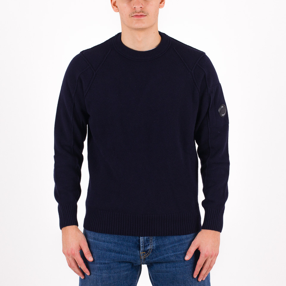 C.p. Company Maglione Crew Neck Lambswoll Blu Totaleclipse Uomo » Modamica