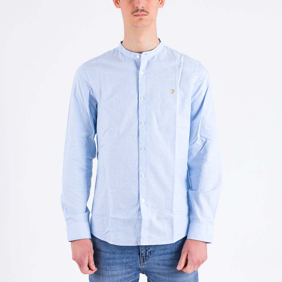 Camicie Farah Brewer Grandad Organic Cotton Shirt | The Firm shop