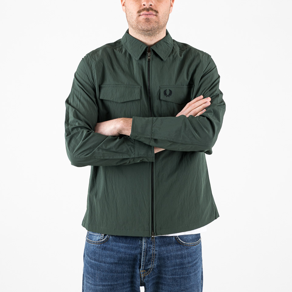 ジャケット・アウター FRED PERRY Utility Overshirt Utility Overshirt - Gunmetal | Men's Shirts | Designer