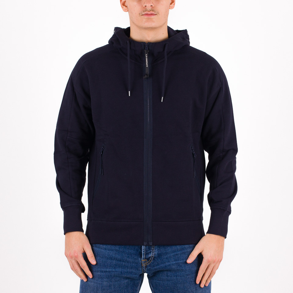 Cp company diagonal fleece goggle zip hoodie best sale