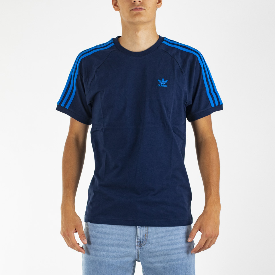 Adidas originals 3 stripe t sale shirt collegiate navy