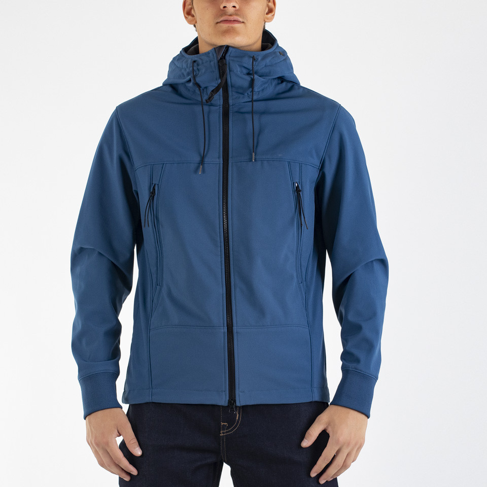 Cp company softshell outlet goggle jacket blue