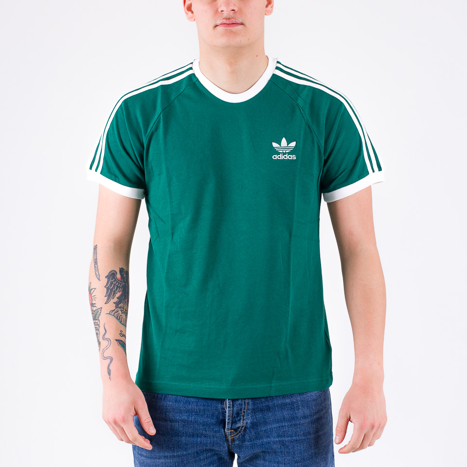 Adidas 3 store stripes tee green