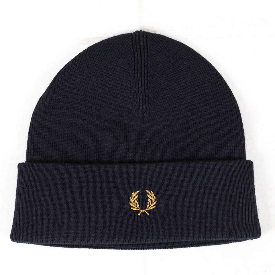Fred Perry unisex waffle knit beanie in off white | ASOS