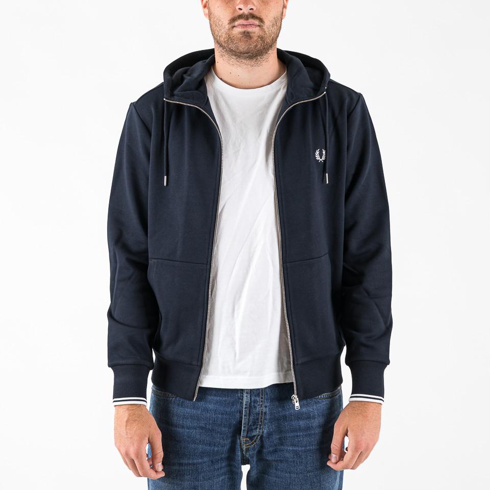 Sweatshirts Fred Perry Hooded Zip Through Sweatshirt | The