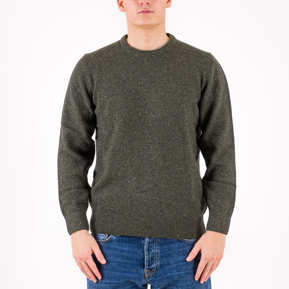 Lyle & Scott Mens Cable Jumper - Dark Green Marl