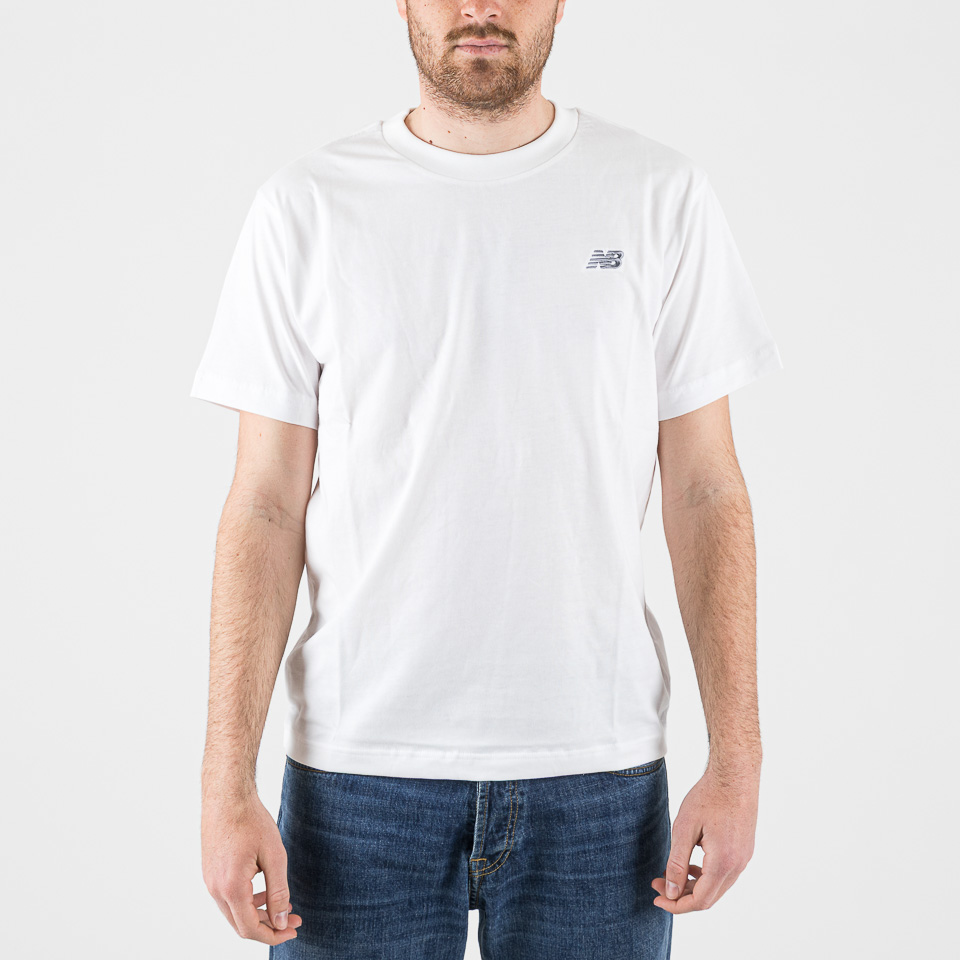 Tシャツ・カットソー New Balance Essential T-Shirt White MT41509WT Sport Essentials Cotton T-Shirt - New Balance
