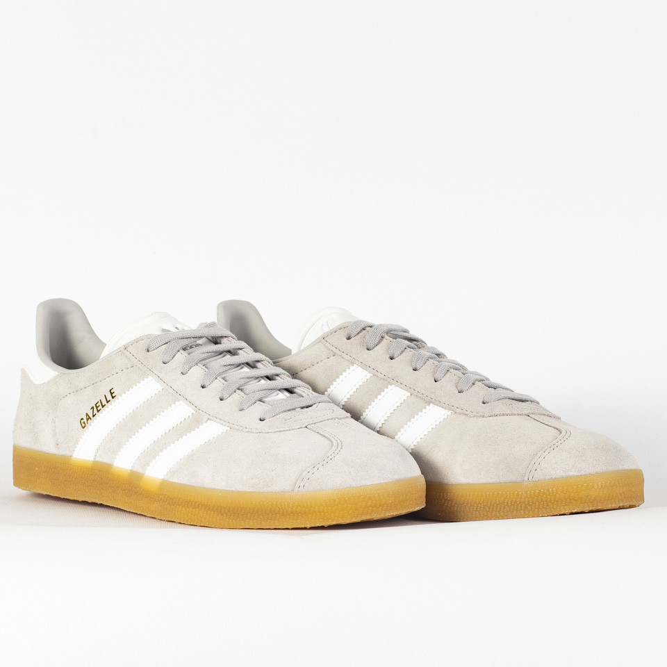 Adidas gazelle grey top two white gum