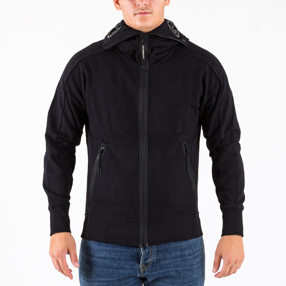 Felpe C.P. Company Diagonal Raised Fleece Zipped Goggle Hoodie | The ...